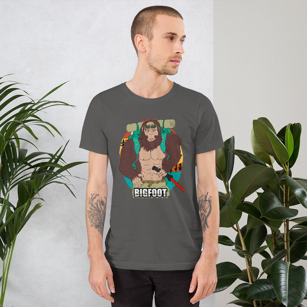 Short-Sleeve Unisex T-Shirt bigfoot Mountain climber - ragnacold Asphalt / S