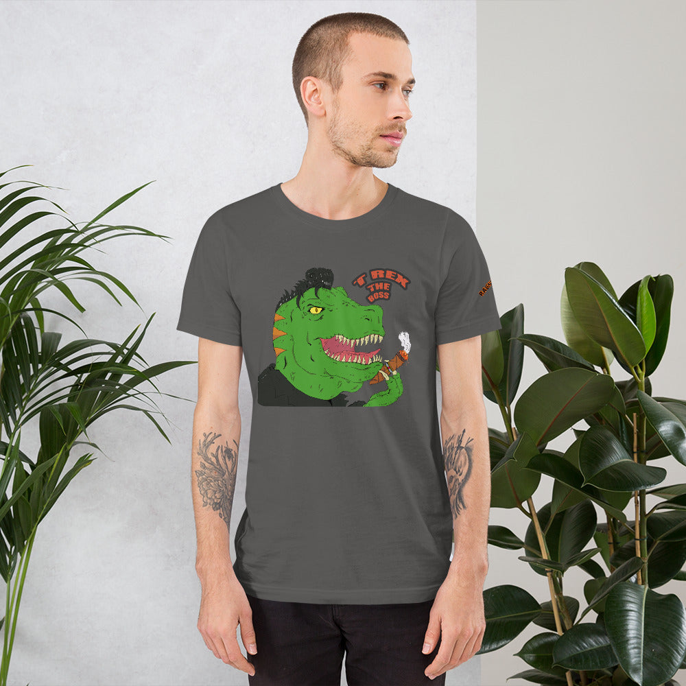 Short-Sleeve Unisex T-Shirt rex the boss rockstar - ragnacold Asphalt / S