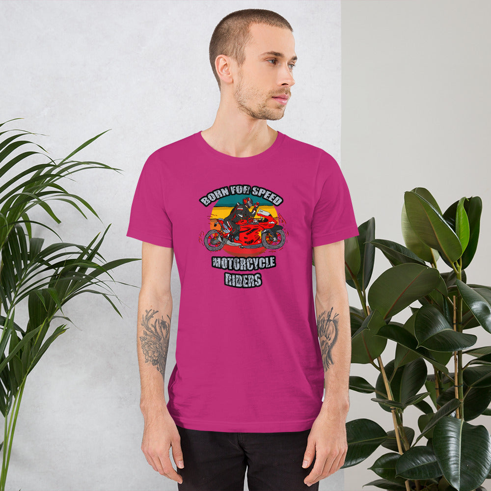 Short-Sleeve Unisex T-Shirt speed motorcycles riders - ragnacold Berry / S