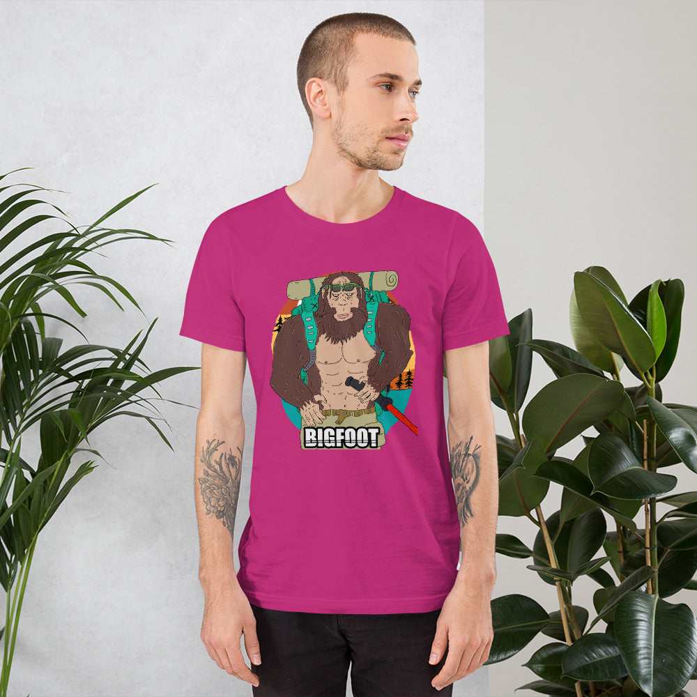 Short-Sleeve Unisex T-Shirt bigfoot Mountain climber - ragnacold Berry / S