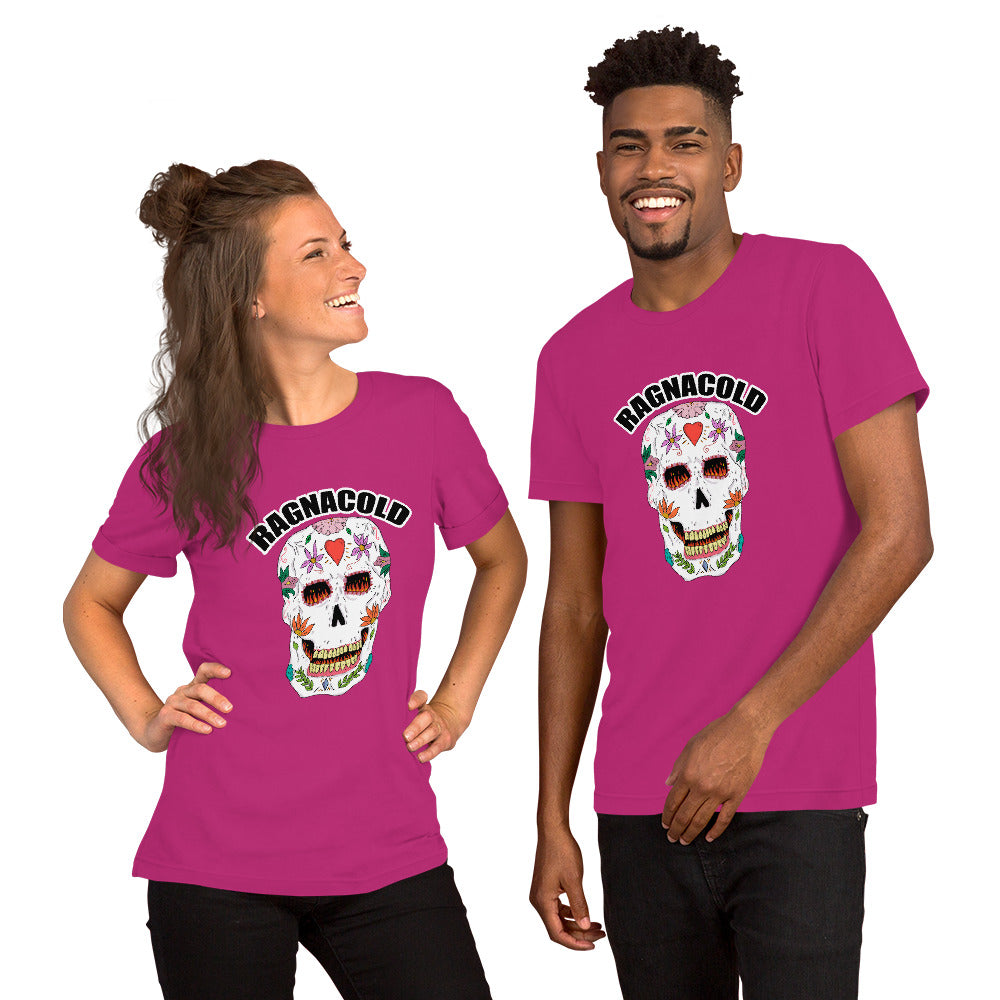 Short-Sleeve Unisex T-Shirt catrina skull - ragnacold Berry / S