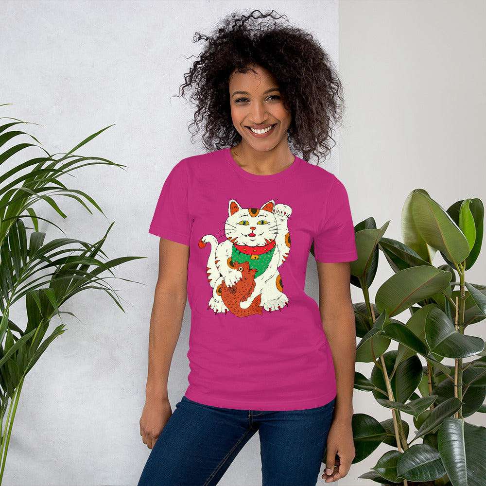 Short-Sleeve Unisex T-Shirt neko money cat - ragnacold Berry / S