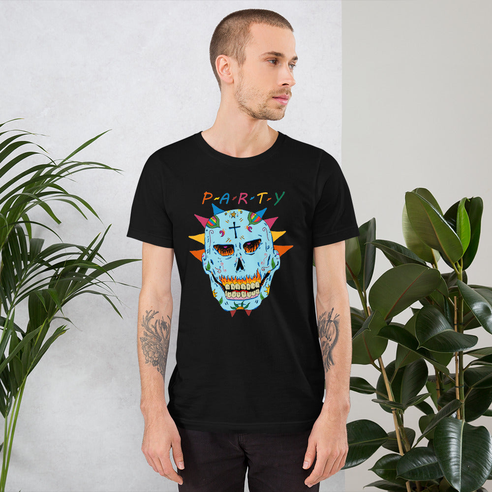 Short-Sleeve Unisex T-Shirt party skull - ragnacold Black / XS