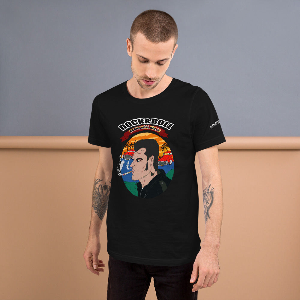 Short-Sleeve Unisex T-Shirt rock and roll rules - ragnacold Black / XS