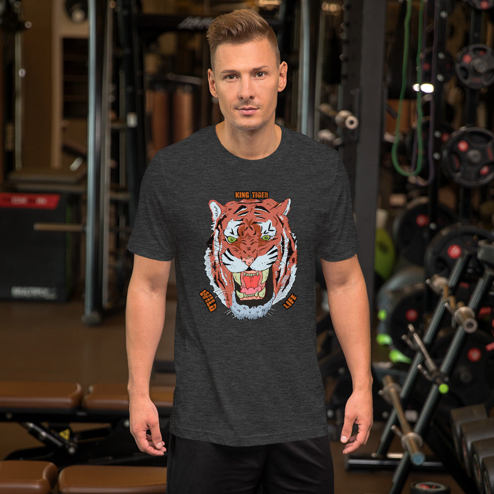 Short-Sleeve Unisex T-Shirt king tiger - ragnacold Dark Grey Heather / XS