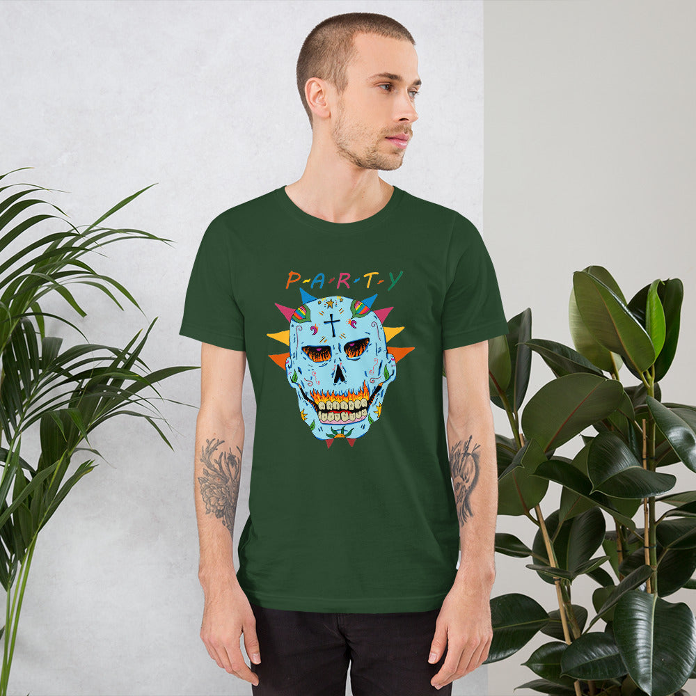 Short-Sleeve Unisex T-Shirt party skull - ragnacold Forest / S