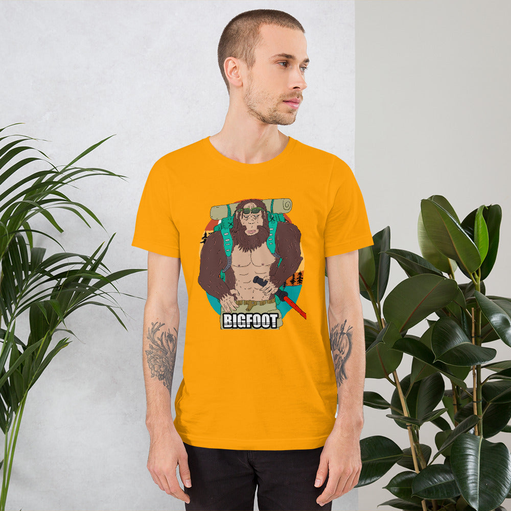 Short-Sleeve Unisex T-Shirt bigfoot Mountain climber - ragnacold Gold / S