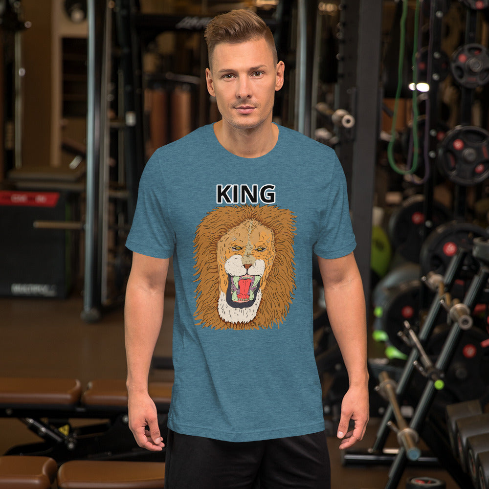 Short-Sleeve Unisex T-Shirt king leo - ragnacold Heather Deep Teal / S