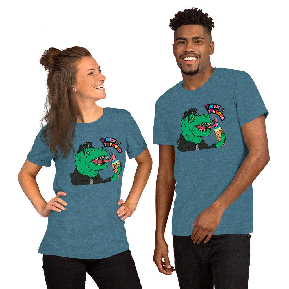 Short-Sleeve Unisex T-Shirt te rex boss - ragnacold Heather Deep Teal / S