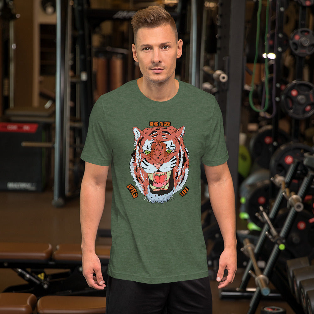 Short-Sleeve Unisex T-Shirt king tiger - ragnacold Heather Forest / S