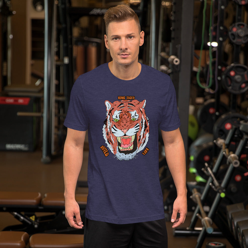 Short-Sleeve Unisex T-Shirt king tiger - ragnacold Heather Midnight Navy / XS