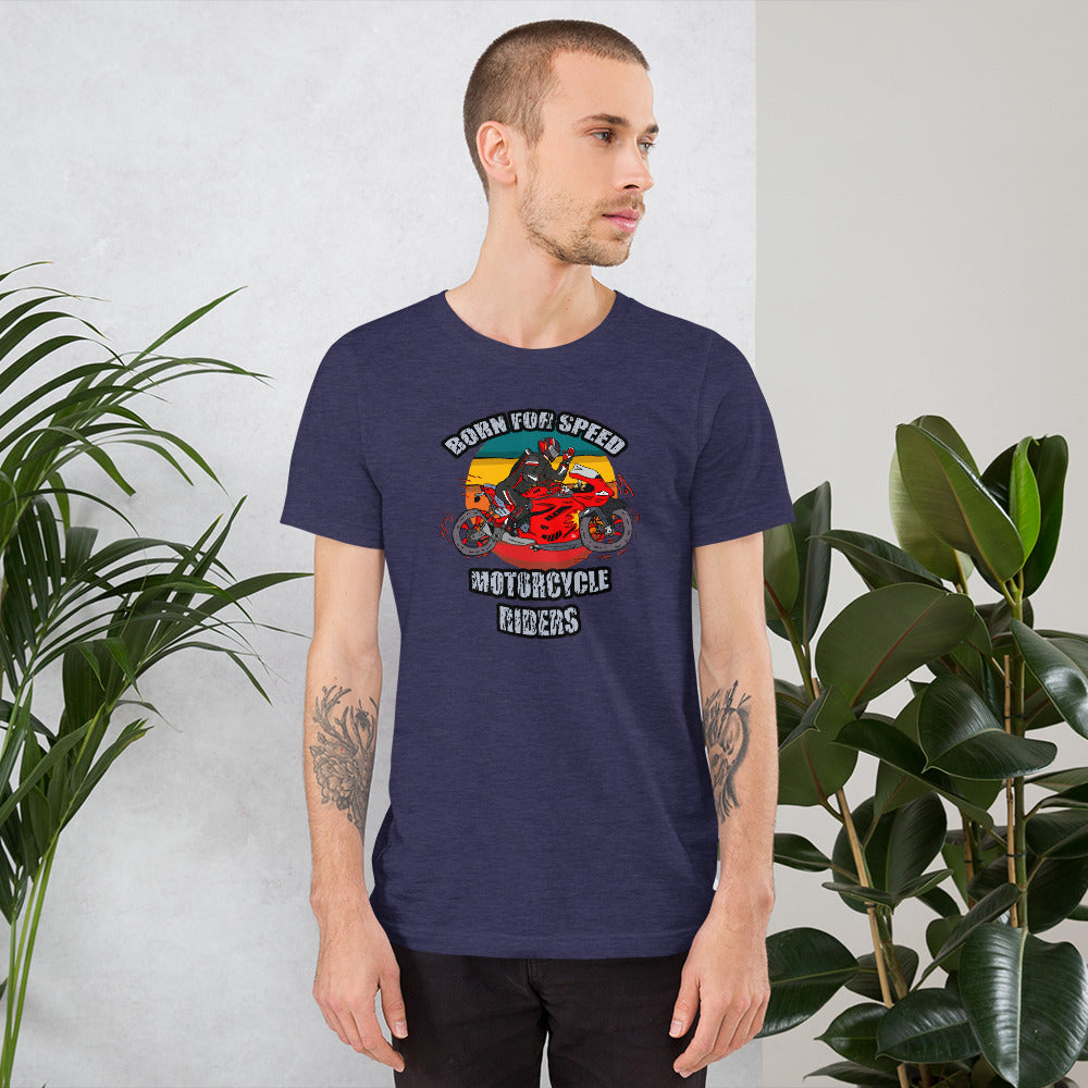 Short-Sleeve Unisex T-Shirt speed motorcycles riders - ragnacold Heather Midnight Navy / XS