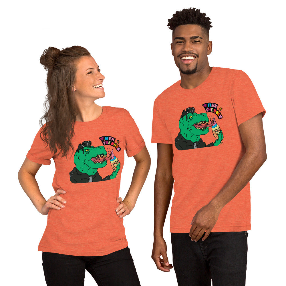 Short-Sleeve Unisex T-Shirt te rex boss - ragnacold Heather Orange / S