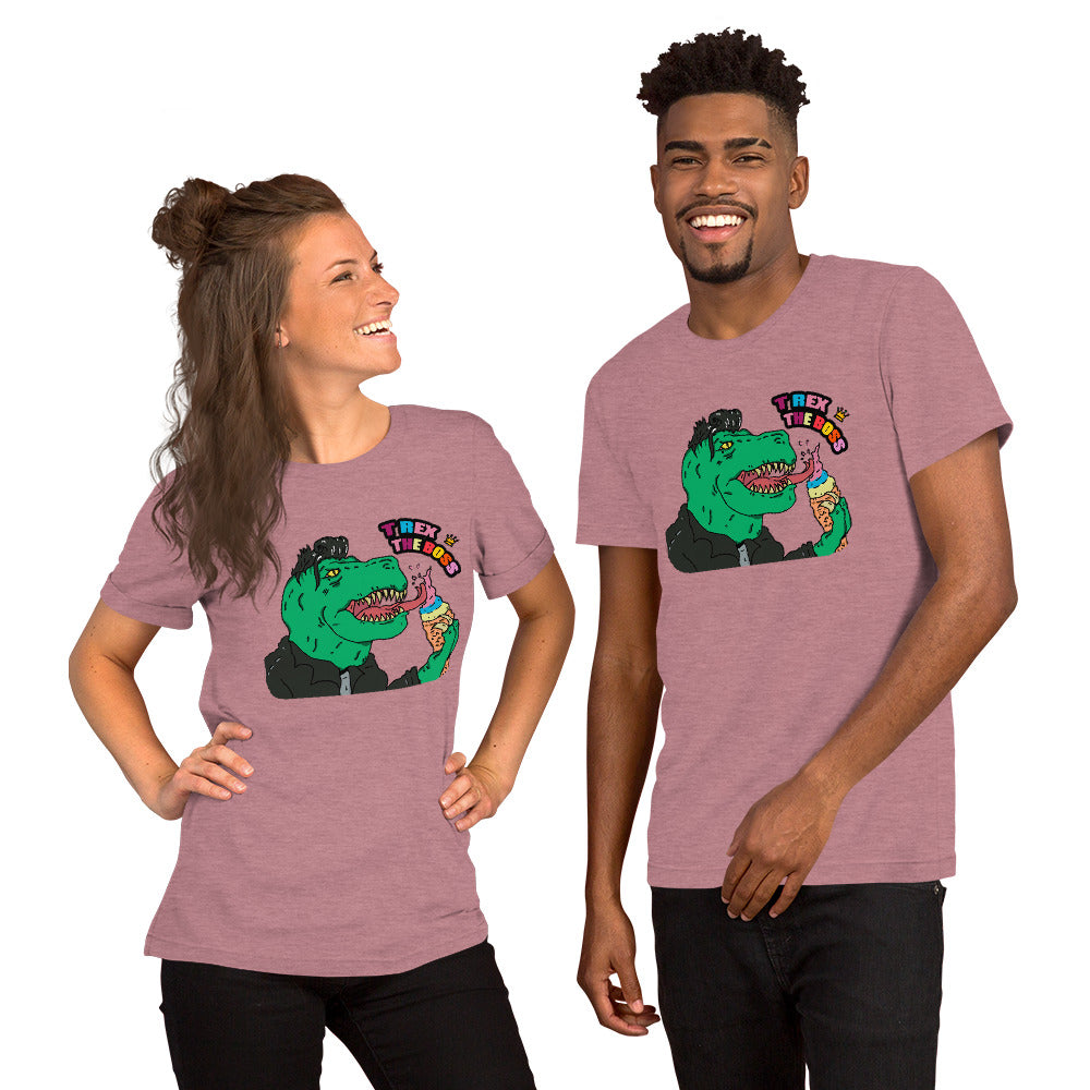 Short-Sleeve Unisex T-Shirt te rex boss - ragnacold Heather Orchid / S