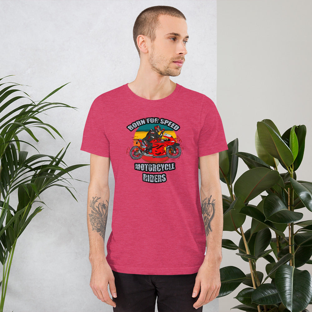 Short-Sleeve Unisex T-Shirt speed motorcycles riders - ragnacold Heather Raspberry / S