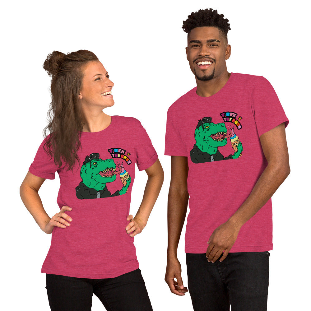 Short-Sleeve Unisex T-Shirt te rex boss - ragnacold Heather Raspberry / S