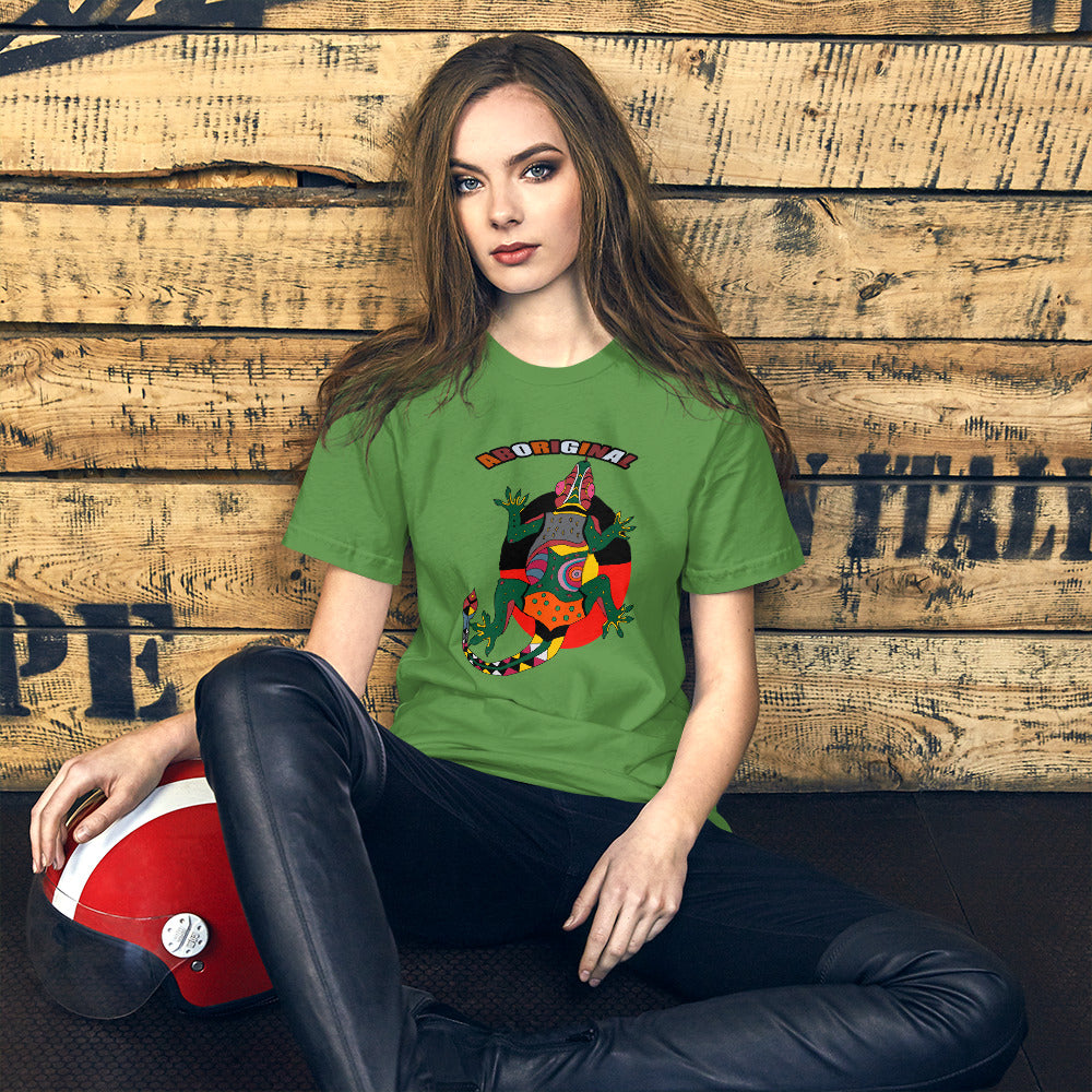 Short-Sleeve Unisex T-Shirt aboriginal lizard - ragnacold Leaf / S