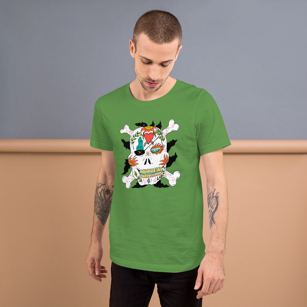 Short-Sleeve Unisex T-Shirt pirate skull - ragnacold Leaf / S