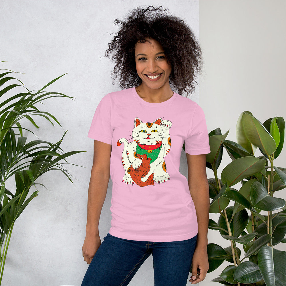 Short-Sleeve Unisex T-Shirt neko money cat - ragnacold Lilac / S