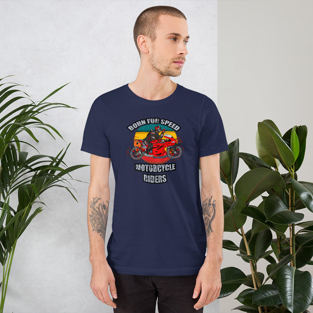 Short-Sleeve Unisex T-Shirt speed motorcycles riders - ragnacold Navy / XS