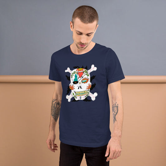 Short-Sleeve Unisex T-Shirt pirate skull - ragnacold Navy / XS