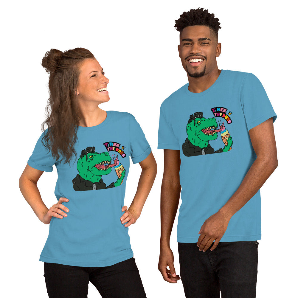 Short-Sleeve Unisex T-Shirt te rex boss - ragnacold Ocean Blue / S