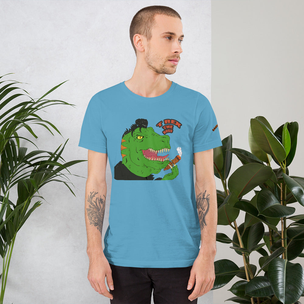 Short-Sleeve Unisex T-Shirt rex the boss rockstar - ragnacold Ocean Blue / S