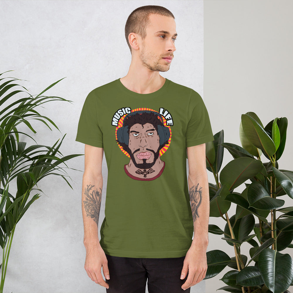 Short-Sleeve Unisex T-Shirt music is life ragnacold - ragnacold Olive / S