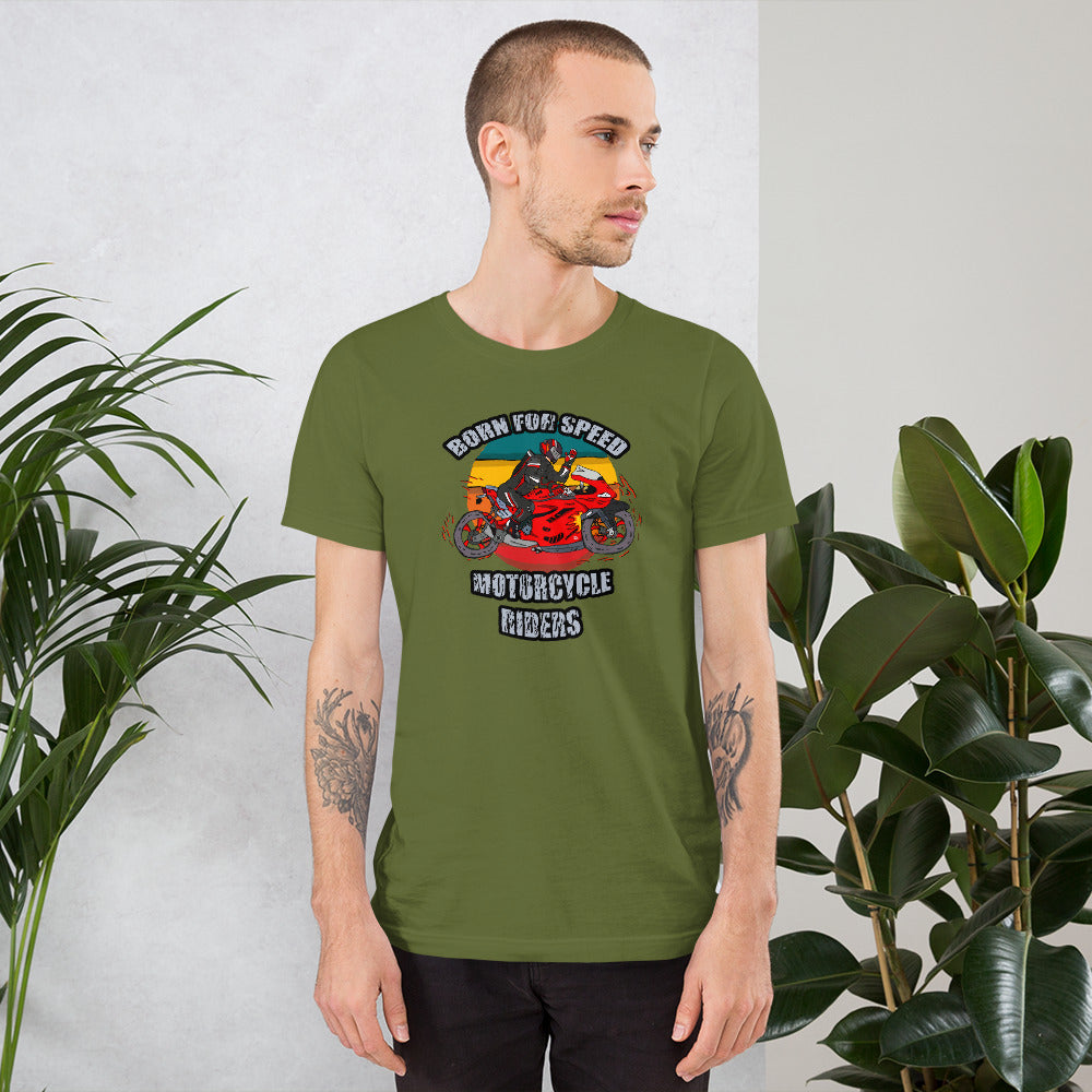 Short-Sleeve Unisex T-Shirt speed motorcycles riders - ragnacold Olive / S