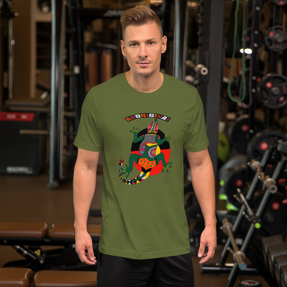 Short-Sleeve Unisex T-Shirt aboriginal lizard - ragnacold Olive / S