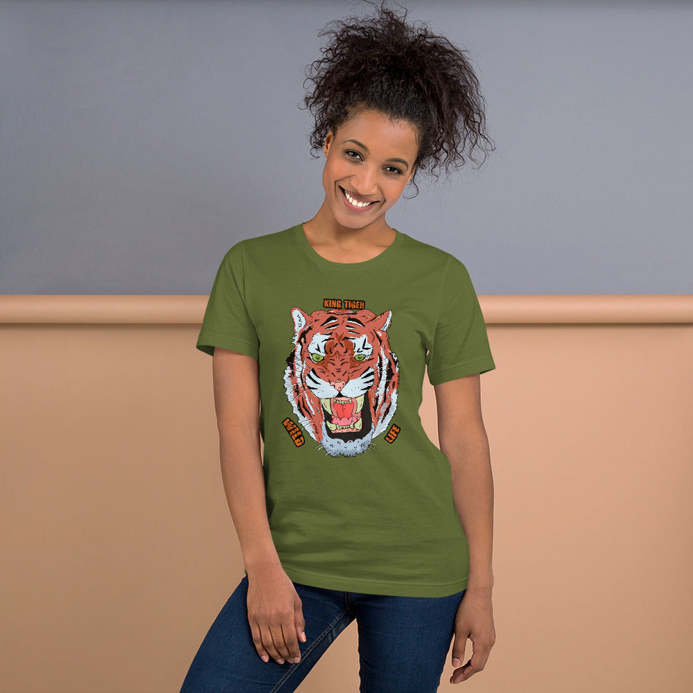 Short-Sleeve Unisex T-Shirt tiger love - ragnacold Olive / S