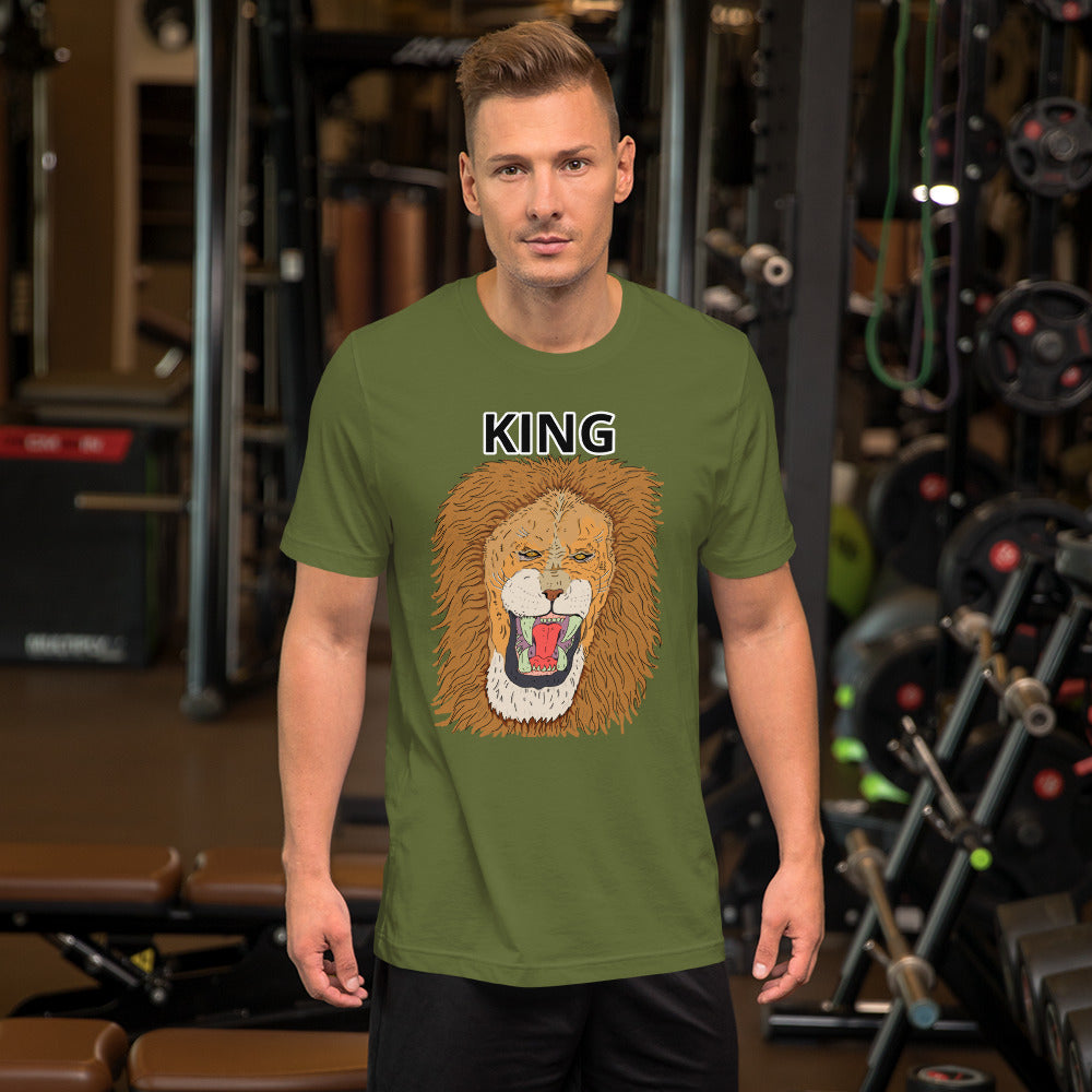 Short-Sleeve Unisex T-Shirt king leo - ragnacold Olive / S