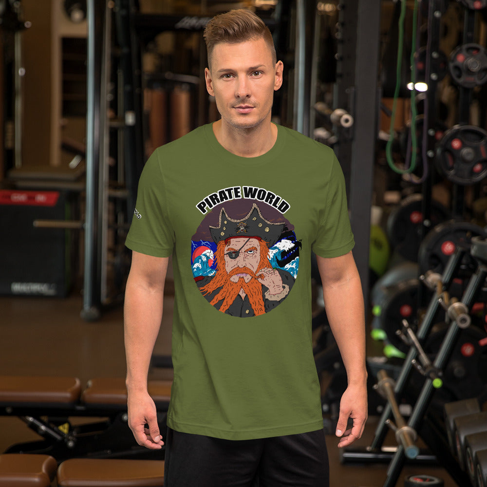 Short-Sleeve Unisex T-Shirt pirate world - ragnacold Olive / S