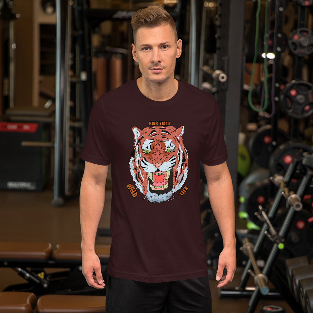 Short-Sleeve Unisex T-Shirt king tiger - ragnacold Oxblood Black / S