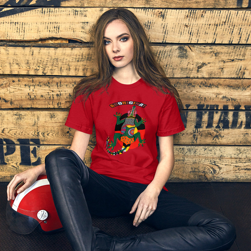 Short-Sleeve Unisex T-Shirt aboriginal lizard - ragnacold Red / S