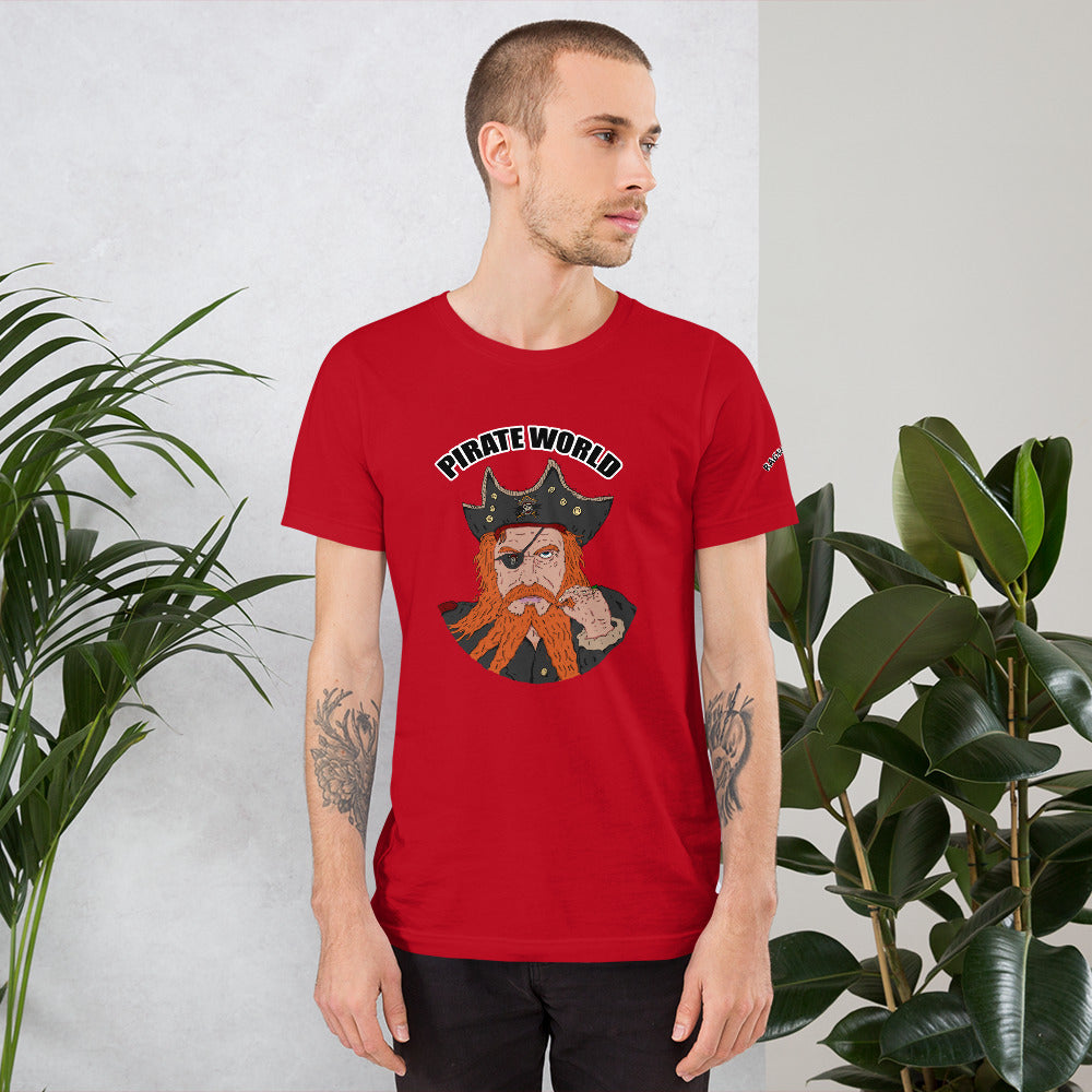 Short-Sleeve Unisex T-Shirt pirate world - ragnacold Red / S