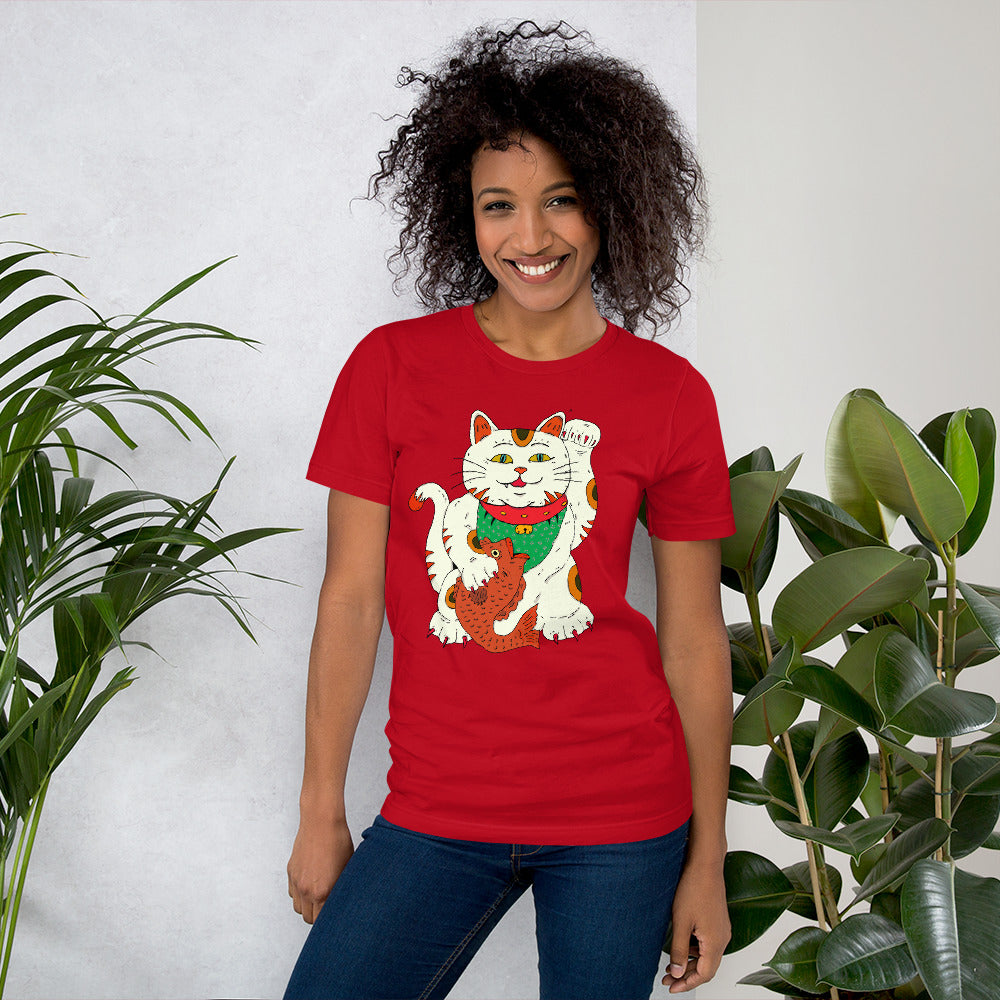 Short-Sleeve Unisex T-Shirt neko money cat - ragnacold Red / S