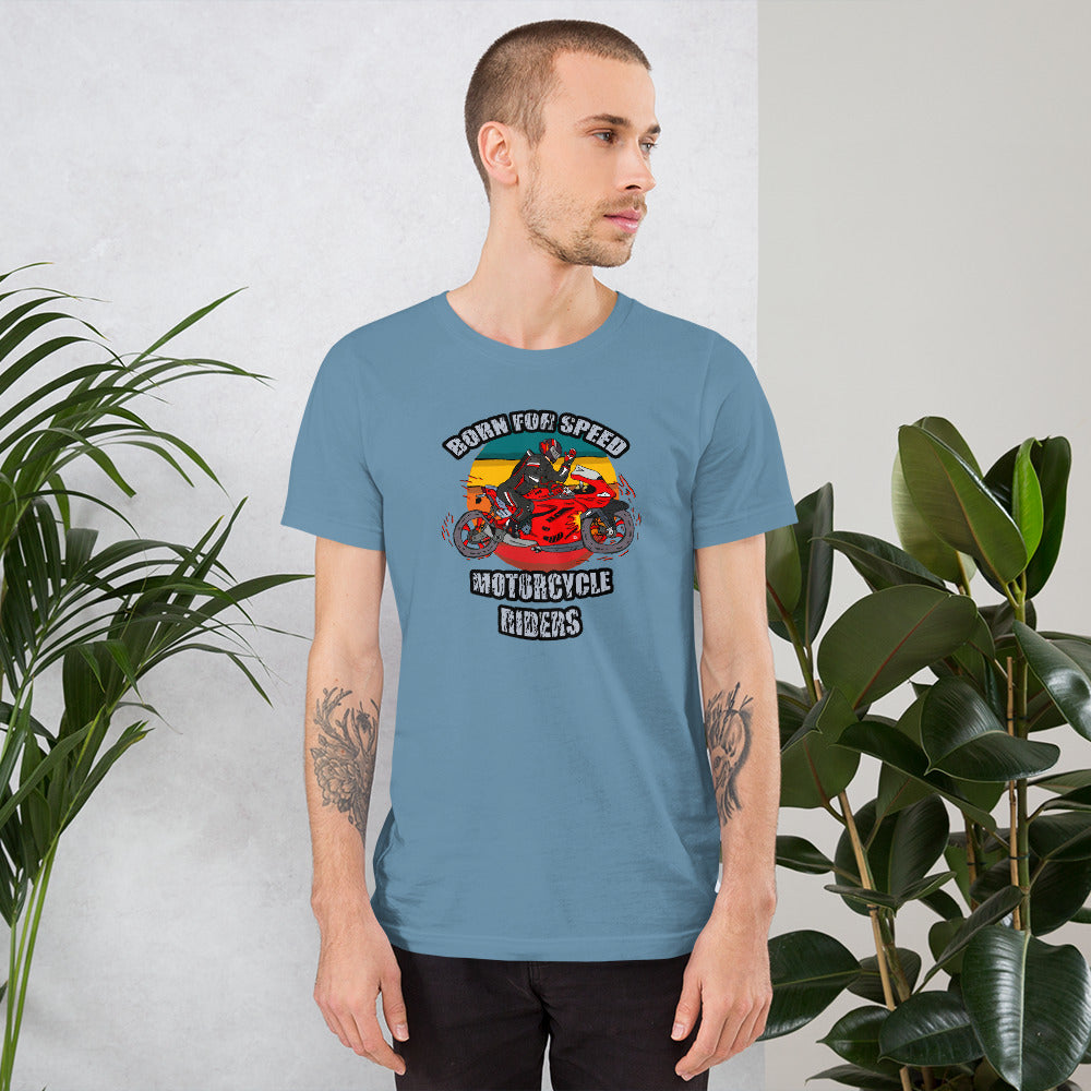 Short-Sleeve Unisex T-Shirt speed motorcycles riders - ragnacold Steel Blue / S