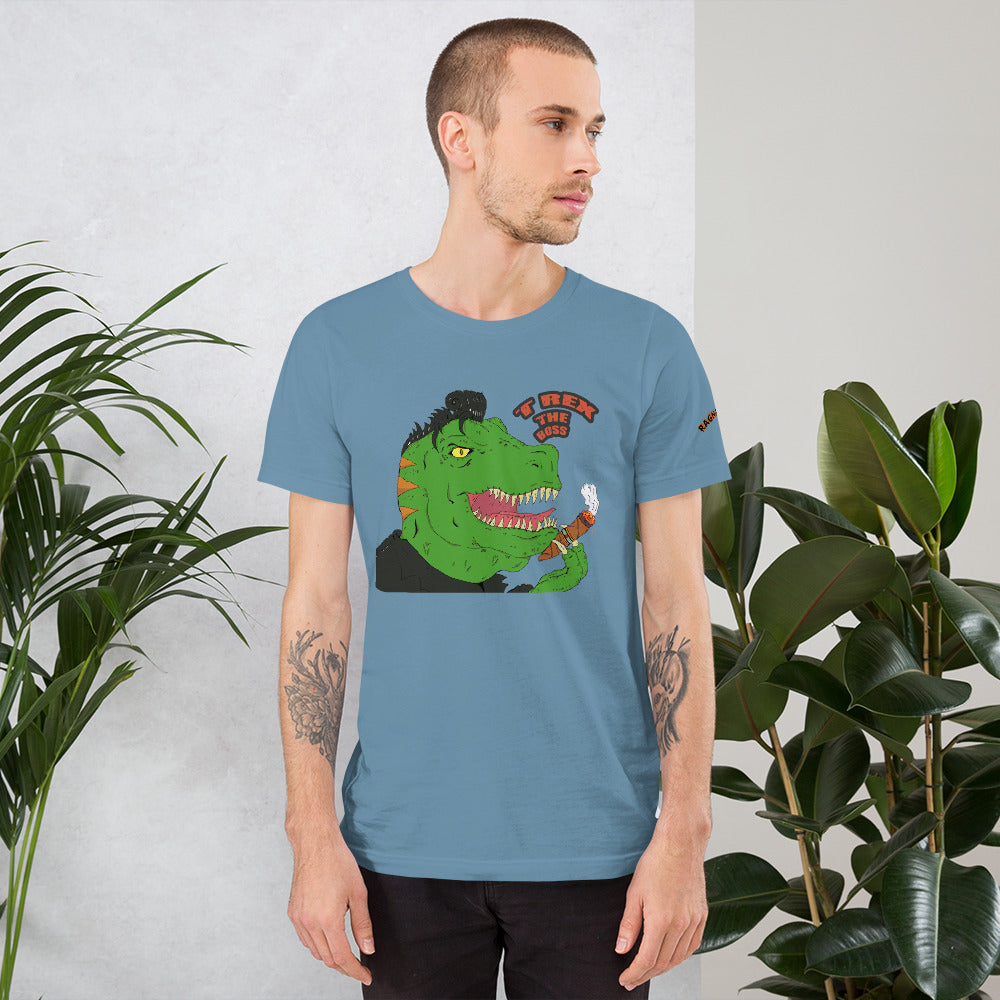 Short-Sleeve Unisex T-Shirt rex the boss rockstar - ragnacold Steel Blue / S