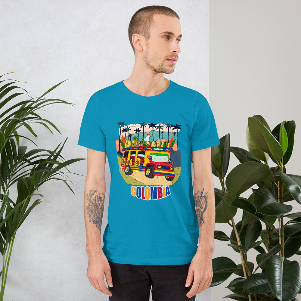 ragnacold Short-sleeve unisex t-shirt chiva colombia - ragnacold Aqua / S