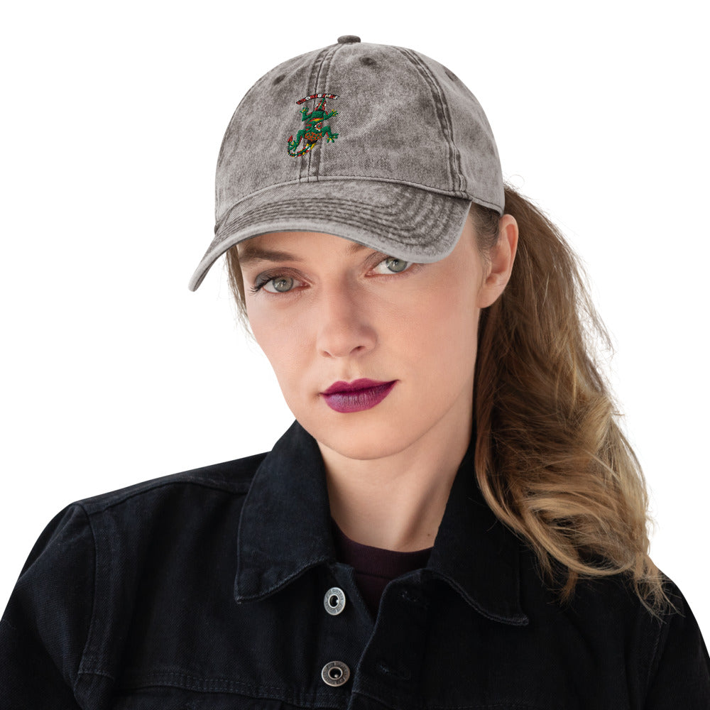 Vintage Cotton Twill Cap lizard - ragnacold Charcoal Grey