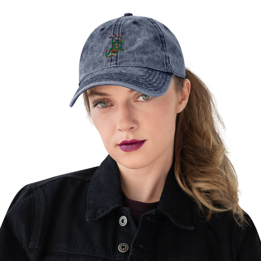 Vintage Cotton Twill Cap lizard - ragnacold Navy