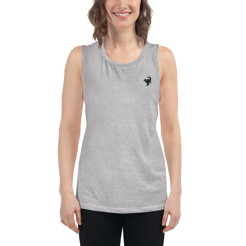 Ladies’ Muscle Tank scorpion power - ragnacold Athletic Heather / S