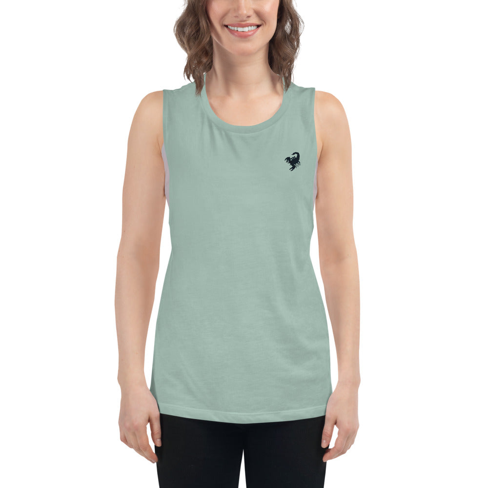 Ladies’ Muscle Tank scorpion power - ragnacold Dusty Blue / S