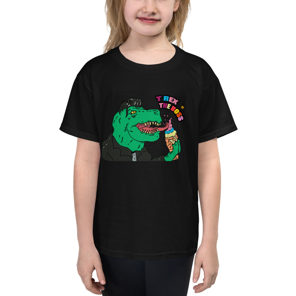 Youth Short Sleeve T-Shirt rex icecream - ragnacold Black / XS