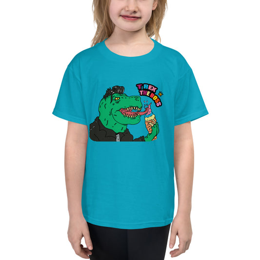 Youth Short Sleeve T-Shirt rex icecream - ragnacold Caribbean Blue / XS