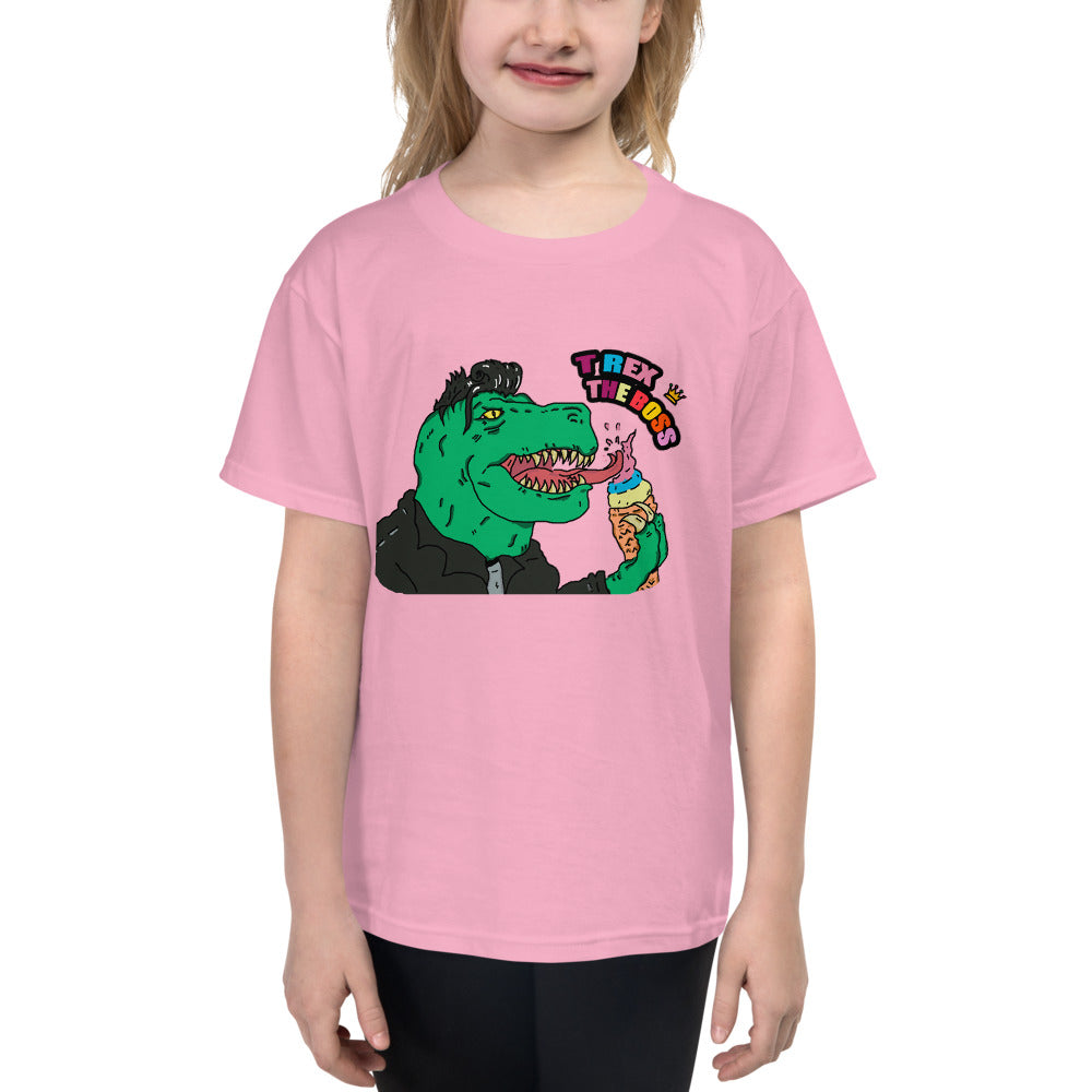 Youth Short Sleeve T-Shirt rex icecream - ragnacold Charity Pink / XS