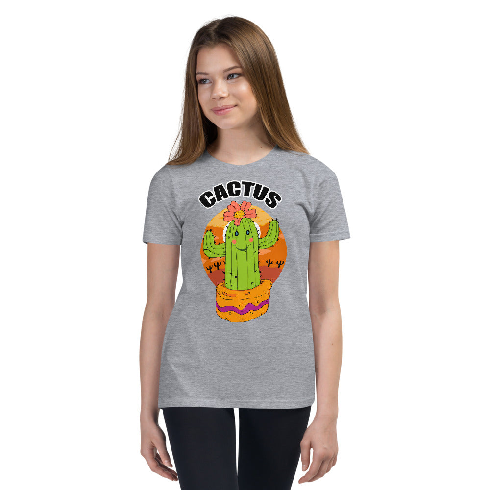 Youth Short Sleeve T-Shirt cactus green life - ragnacold Athletic Heather / S