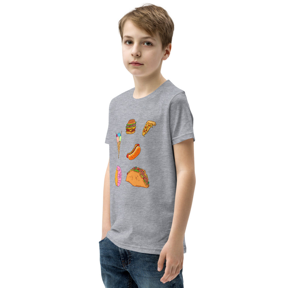 Youth Short Sleeve T-Shirt tasty food fast food - ragnacold