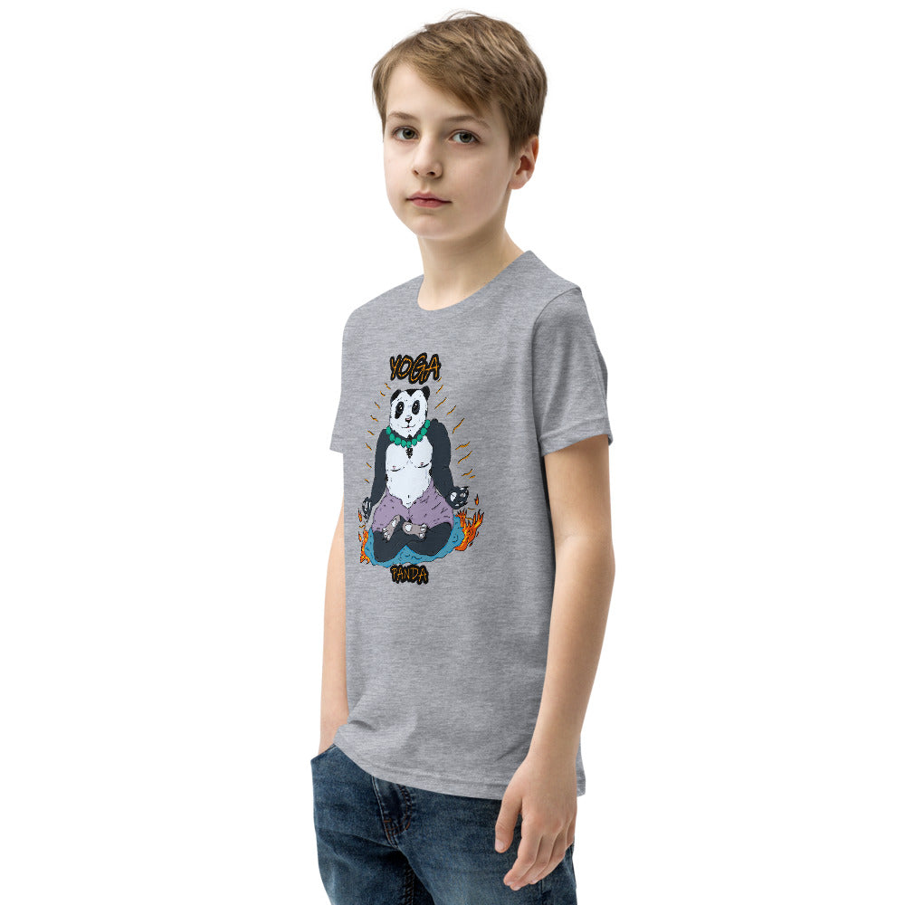 Youth Short Sleeve T-Shirt yoga panda - ragnacold